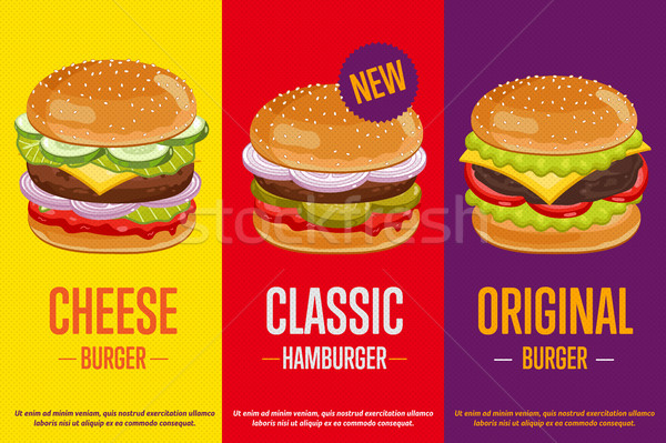 Сток-фото: меню · шаблон · классический · Burger · чизбургер · Flyer