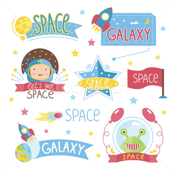 Cartoon illustration about space. Stock photo © studioworkstock