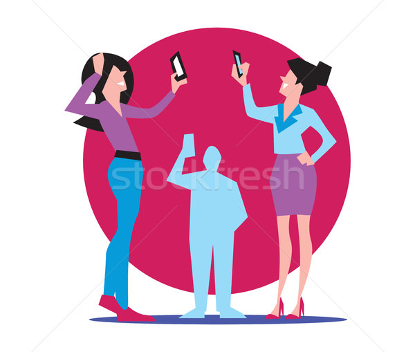 Personnes extraordinaire belle fille photos smartphone [[stock_photo]] © studioworkstock