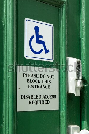 Zdjęcia stock: Niepełnosprawnych · dostęp · drzwi · podpisania · wymaganie