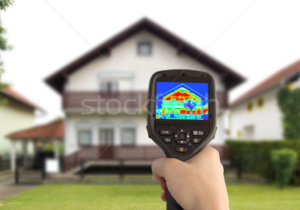 Afbeelding huis warmte verlies infrarood Stockfoto © Suljo