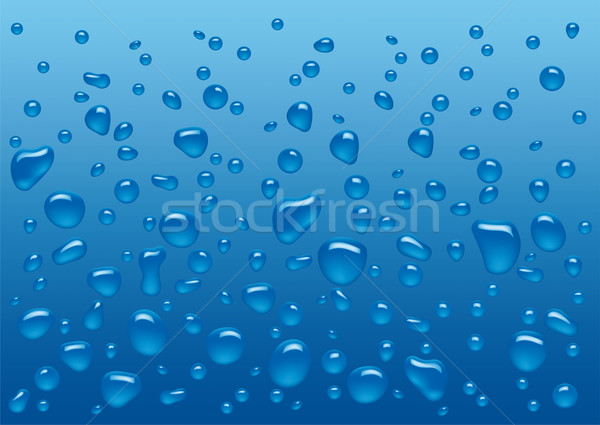 Waterdruppels Blauw water zomer drop Stockfoto © Suljo
