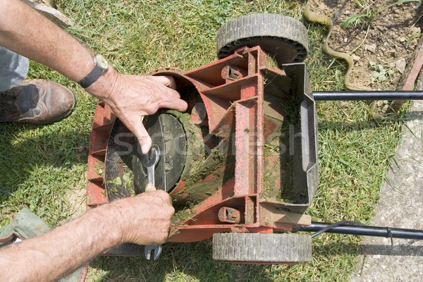 Grasmaaier mes gras werk machine Stockfoto © Suljo