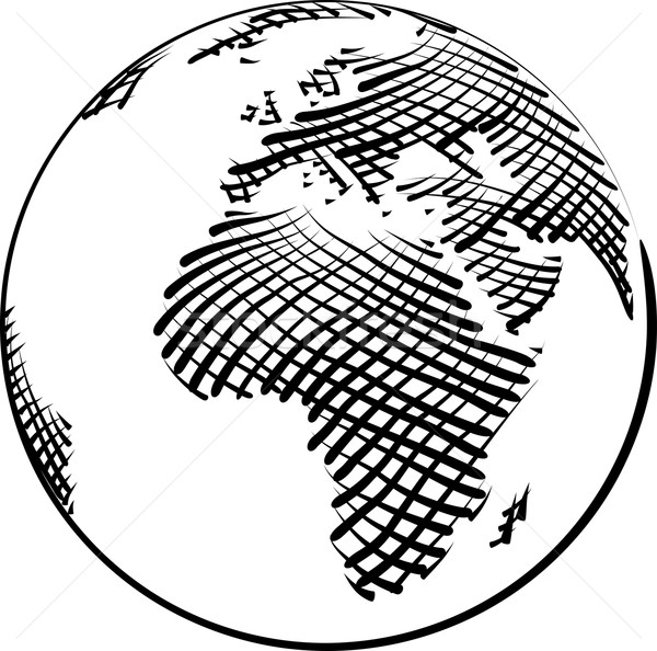Simplu lume schiţă glob bilă Africa Imagine de stoc © Suljo