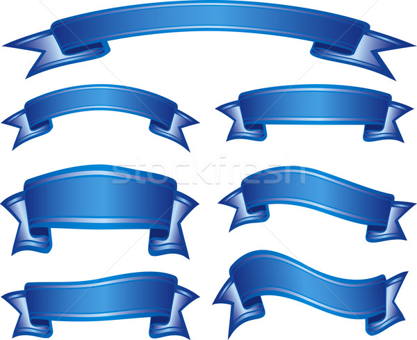 Bänder Set blau Design Hintergrund Zeichen Stock foto © Suljo