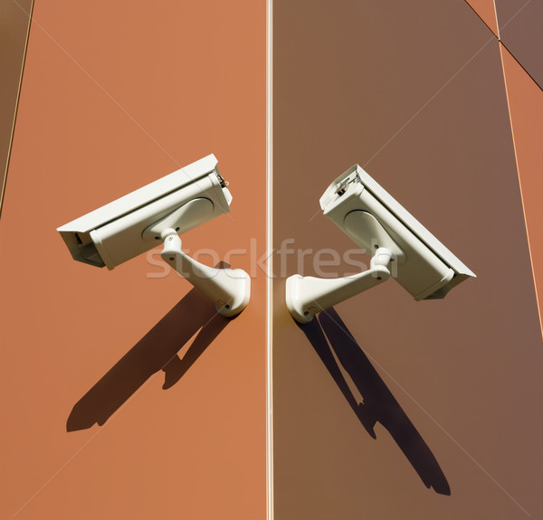 Сток-фото: коричневый · камер · два · безопасности · прилагается · здании