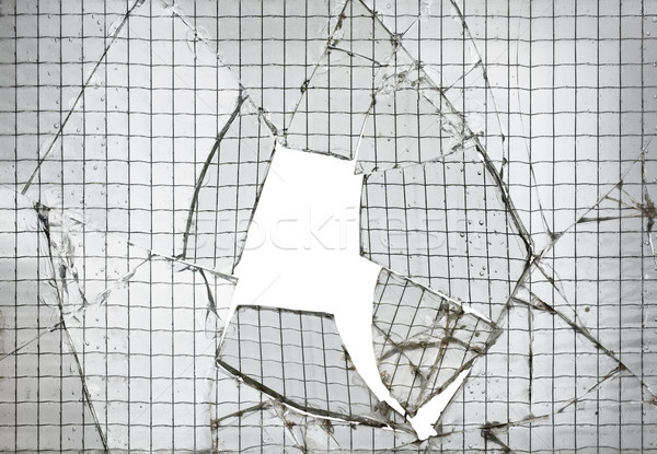 Cacos de vidro abstrato vidro quebrado arame Foto stock © Suljo