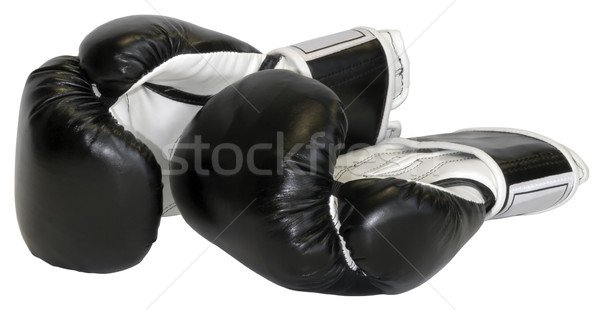 Doboz boxkesztyűk izolált vágási körvonal bőr gyűrű Stock fotó © Suljo