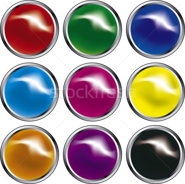 Web butoane primar culori Internet sticlă Imagine de stoc © Suljo