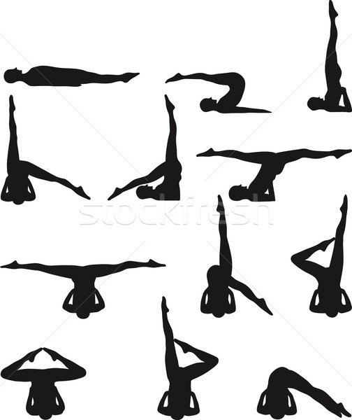 Yoga corp sprijini practica femeie fitness Imagine de stoc © Suljo