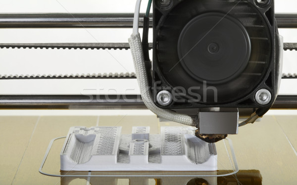 Prototyp 3D druku plastikowe drukarki nauki Zdjęcia stock © Suljo