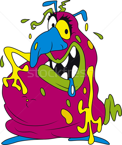 Roz bacteriile urât grăsime colorat artă Imagine de stoc © Suljo