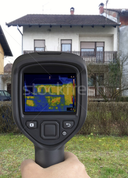 Casa facciata infrarossi immagine termometro misura Foto d'archivio © Suljo