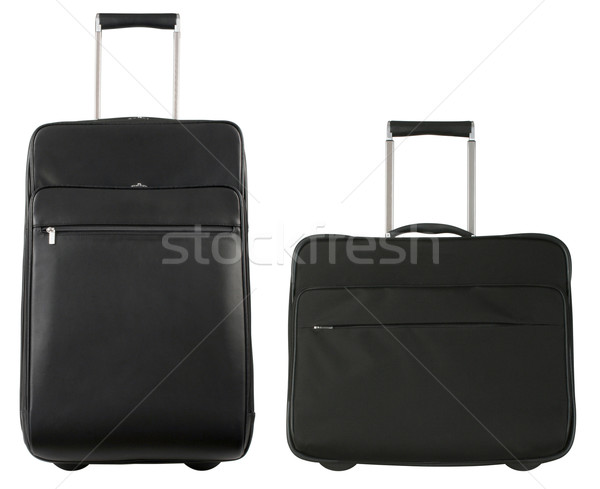Negro bolsas viaje aislado blanco maleta Foto stock © Suljo