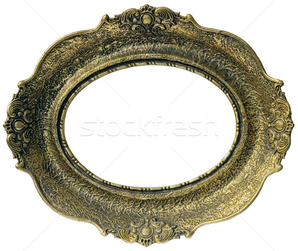 Stock fotó: Arany · keret · öreg · fából · készült · képkeret · izolált