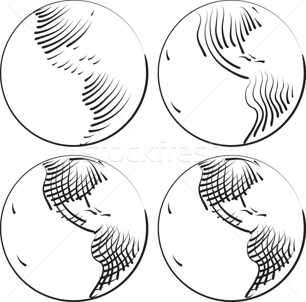 Simple World Engraving Stock photo © Suljo