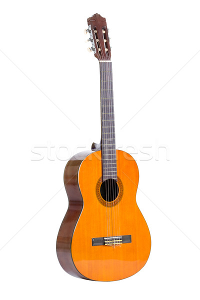 經典 吉他 孤立 白 木 黃色 商業照片 © supersaiyan3