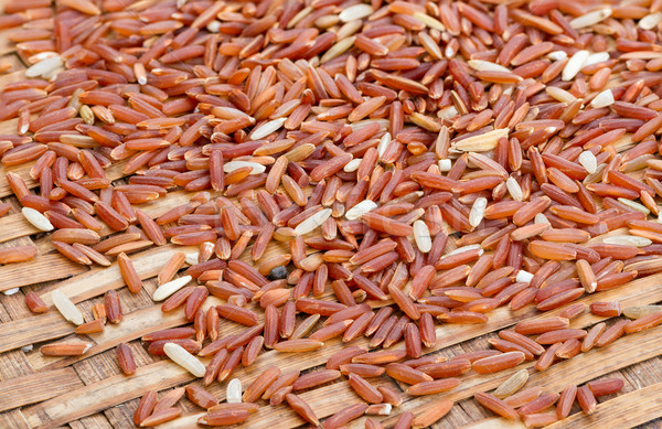 Organic Brown Rice on bamboo plate Stock photo © supersaiyan3