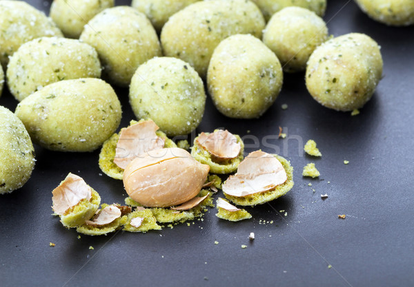 Wasabi alga amendoins preto prato Foto stock © supersaiyan3
