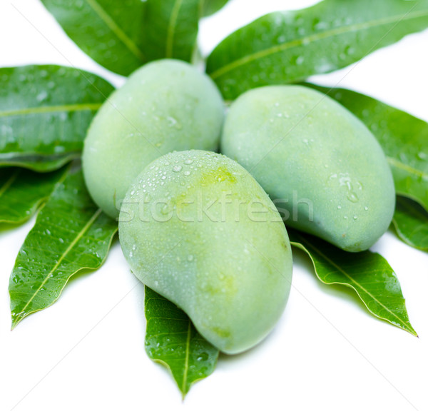 mango and leaf on a white background Stock photo © supersaiyan3