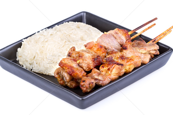 Riso alla griglia carne di maiale thai preferito colazione Foto d'archivio © supersaiyan3