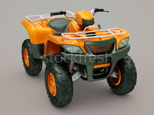 Vélo sport gris orange courir vitesse [[stock_photo]] © Supertrooper