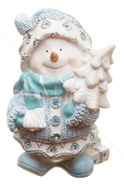 Sneeuwpop geïsoleerd witte vrolijk speelgoed welkom Stockfoto © Supertrooper