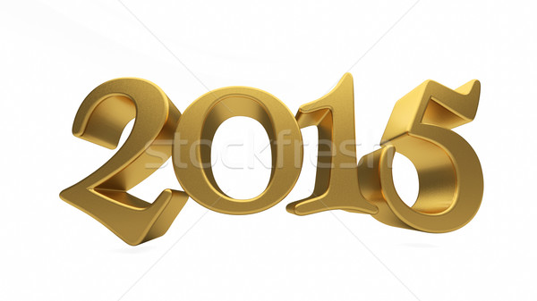Gold 2015 lettering isolated Stock photo © Supertrooper