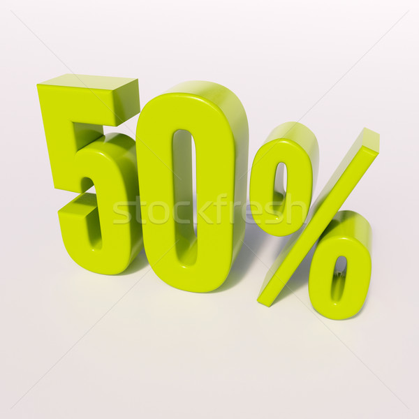 Percentuale segno 50 cento rendering 3d verde Foto d'archivio © Supertrooper