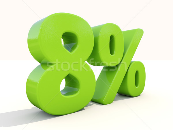 8% percentage rate icon on a white background Stock photo © Supertrooper