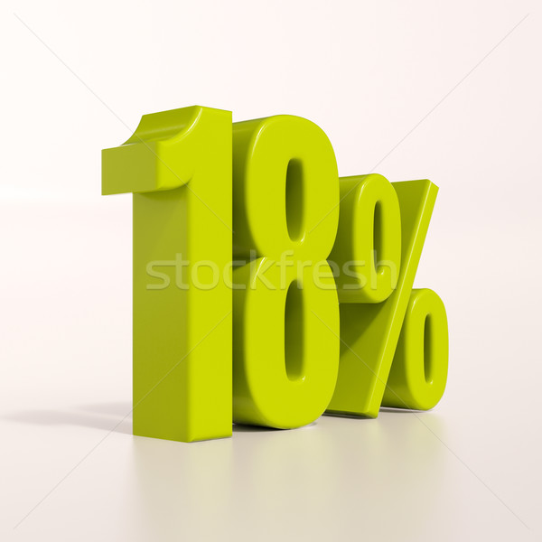 Percentagem assinar 18 por cento 3d render verde Foto stock © Supertrooper