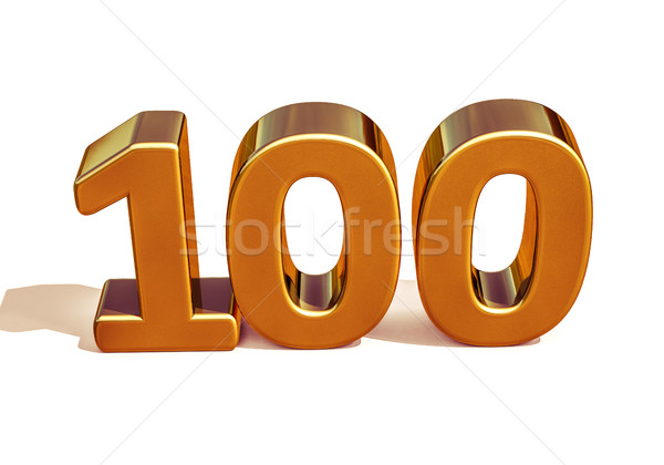 Gold 3d 100th Anniversary Sign Stock photo © Supertrooper