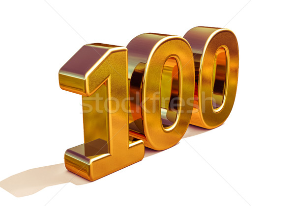 Gold 3d 100th Anniversary Sign Stock photo © Supertrooper