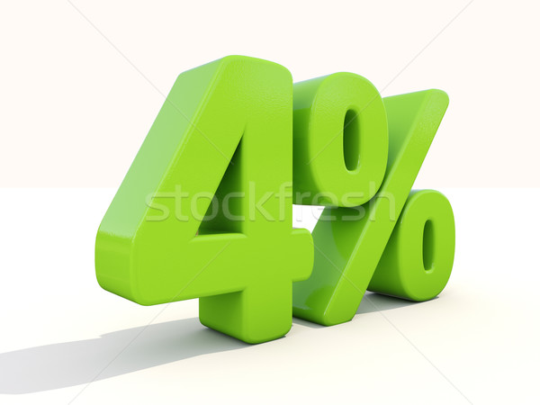 4% percentage rate icon on a white background Stock photo © Supertrooper