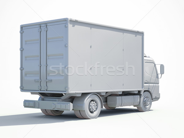 3d White Delivery Truck Icon Stock photo © Supertrooper