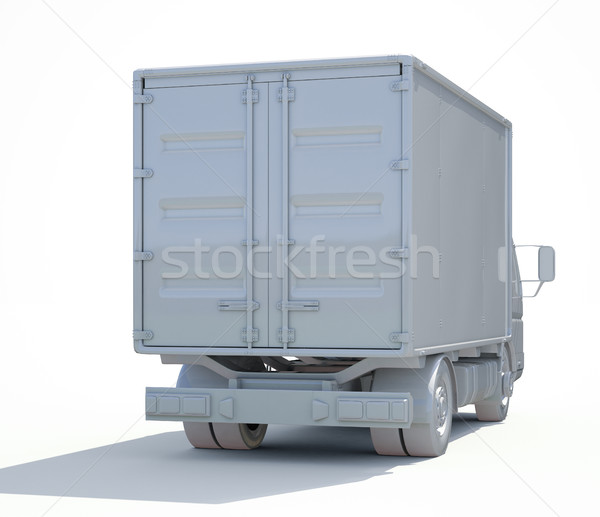 3d White Delivery Truck Icon Stock photo © Supertrooper