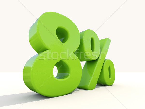 8% percentage rate icon on a white background Stock photo © Supertrooper