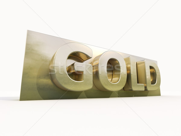 Arany ikon fehér 3D értékes fém Stock fotó © Supertrooper