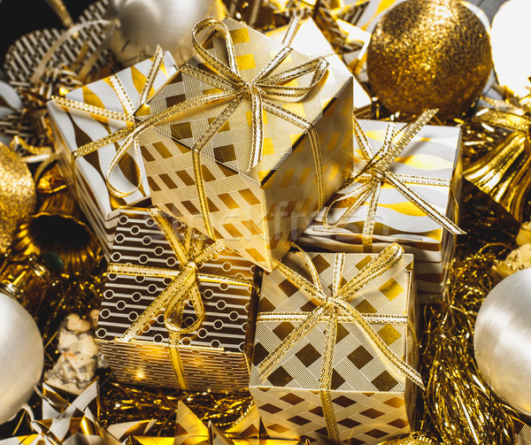 Golden Christmas Background Stock photo © Supertrooper