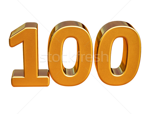 Gold 3d 100th Anniversary Sign Stock photo © Supertrooper