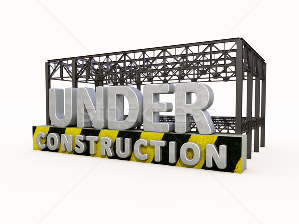 Foto stock: Construção · assinar · isolado · branco · negócio · edifício