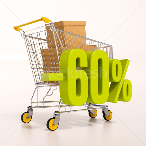 Shopping cart and 60 percent Stock photo © Supertrooper