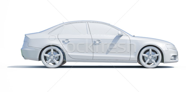 [[stock_photo]]: 3D · voiture · blanche · modèle · rendu · 3d · icône