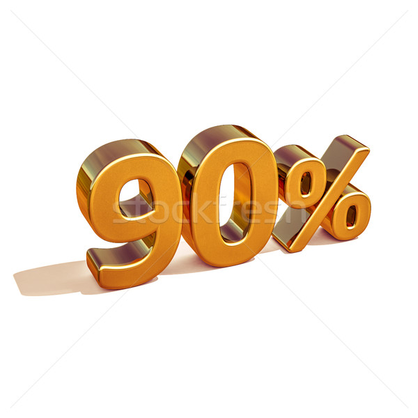 3d Gold 90 Ninety Percent Discount Sign Stock photo © Supertrooper