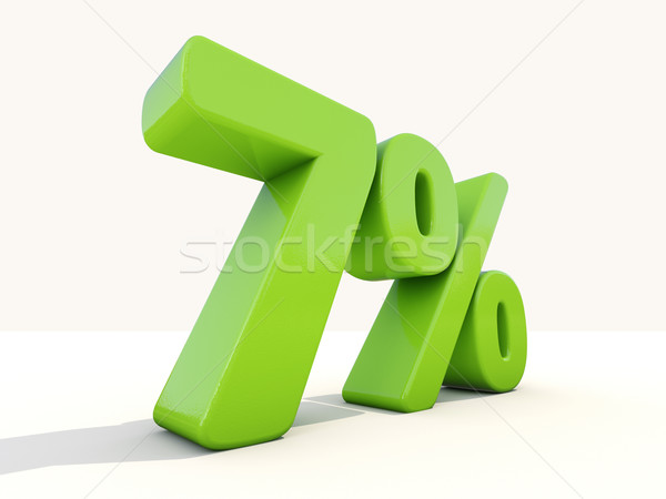 7% percentage rate icon on a white background Stock photo © Supertrooper