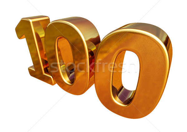 Gold 3d 100th Anniversary Sign Stock photo © Supertrooper