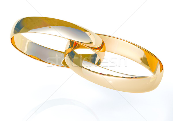 Alliances lumière réflexions mariage mariage bijoux Photo stock © Supertrooper