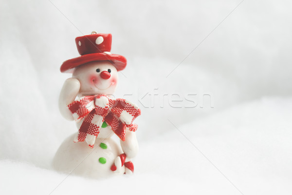 Vrolijk sneeuwpop witte winter speelgoed welkom Stockfoto © Supertrooper
