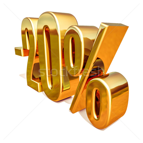 3D goud 20 twintig procent korting Stockfoto © Supertrooper