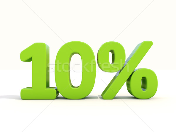 10% percentage rate icon on a white background Stock photo © Supertrooper